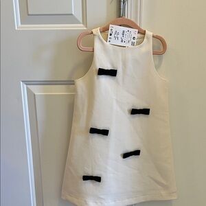 Zara White Dress with Black Accents Childs 6-7 NWT